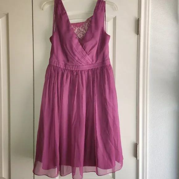Hitherto | Dresses | Hitherto Raspberrypink Dress With Lace Back Insert ...